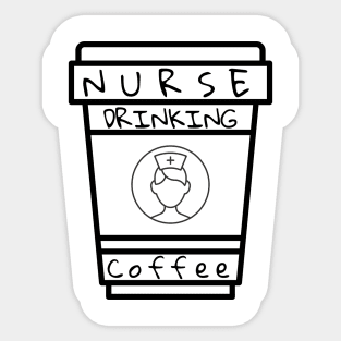 Nurse Drinking Coffee Sticker